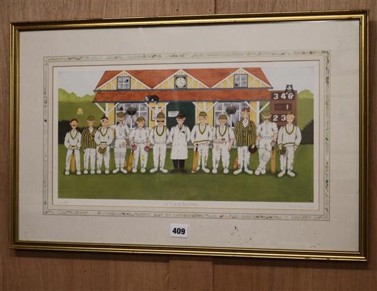 Linda Jane Smith, limited edition print, 'The Pride of the Village', 314/850, signed in pencil, 24 x 48cm. Condition - fair